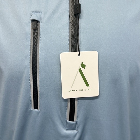 NWT Above The Links Elite Performance Denim Blue-Black Golf Rain Wind Jacket XL - Picture 10 of 15